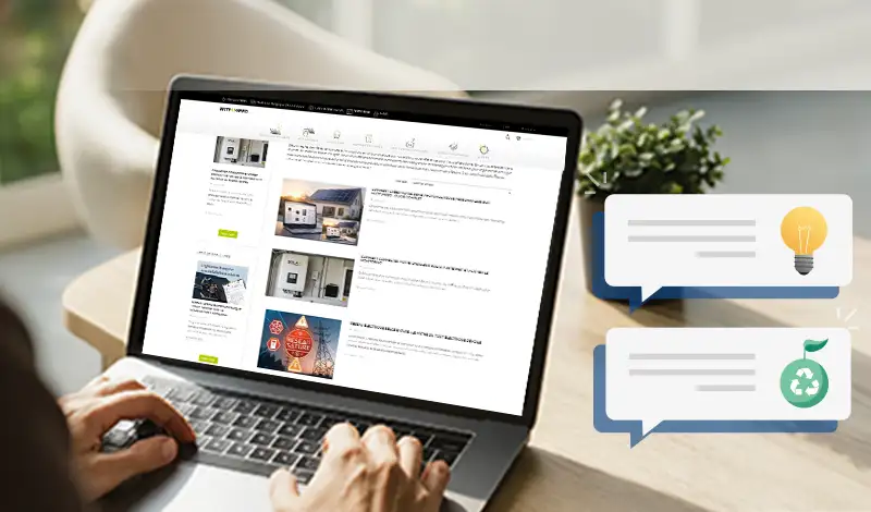 Ordinateur portable affichant des graphiques de production/consommation énergétique et un aperçu du bilan annuel, mettant en avant le logiciel Wattuneed